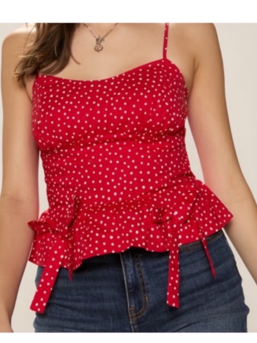 Polka
Dot Sleeveless
Top